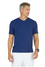 IBKul IBKul Solid Short Sleeve V-Neck T-Shirt Ink