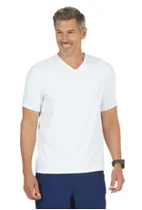 IBKul IBKul Solid Short Sleeve V-Neck T-Shirt White