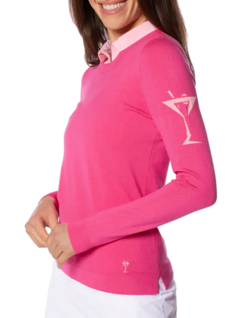 Golftini Golftini Martini Crew Neck Sweater Hot Pink