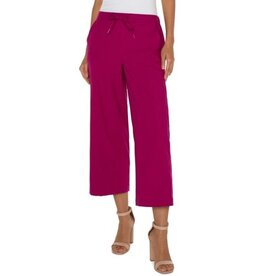 Liverpool Los Angeles Liverpool Pull-on Wide Leg Crop Trouser 25 inch Fuchsia Kiss