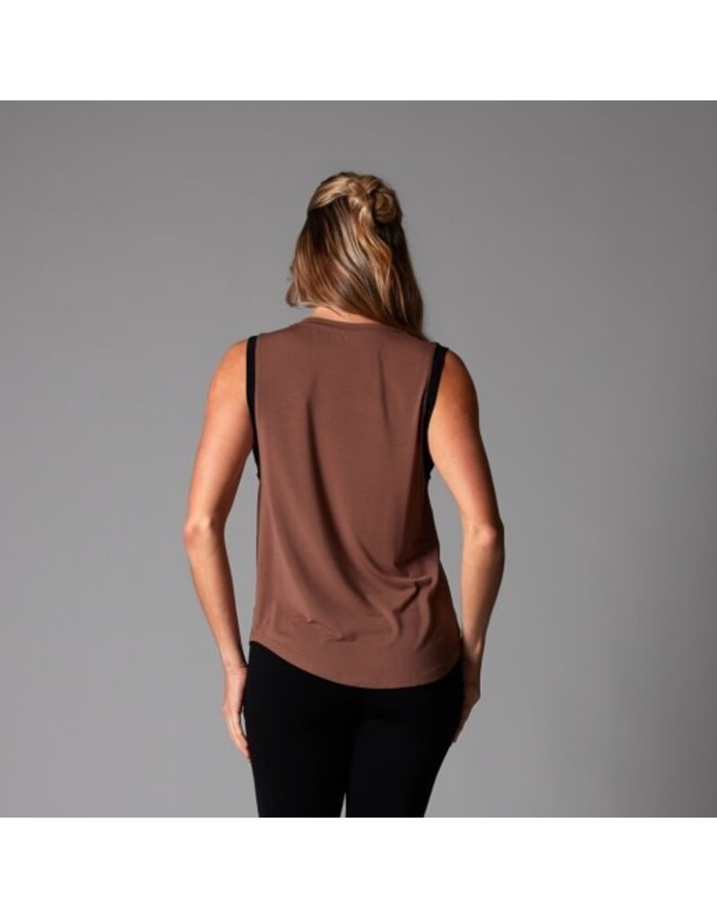 Thirty Three Threads Tavi High Neck Muscle Tank Clove Ebony