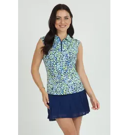 IBKul IBKul Naomi Sleeveless Polo Navy Lime