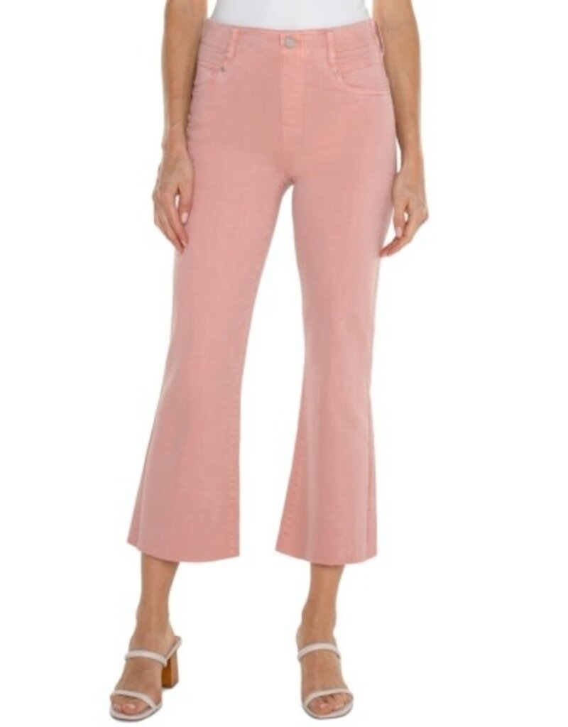 Liverpool Los Angeles Liverpool Gia Glider Crop Flare w/Back Pleat 25.5" Inseam Rose Blush