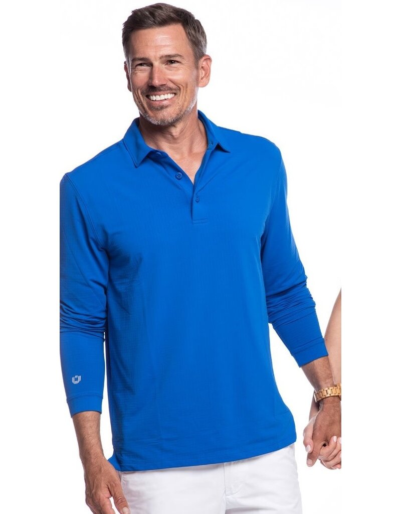IBKul IBKul Solid Long Sleeve Polo Royal