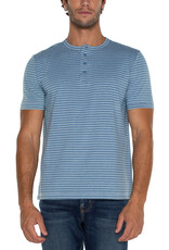 Liverpool Los Angeles Liverpool Short Sleeve Henley Blue/White