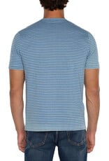 Liverpool Los Angeles Liverpool Short Sleeve Henley Blue/White