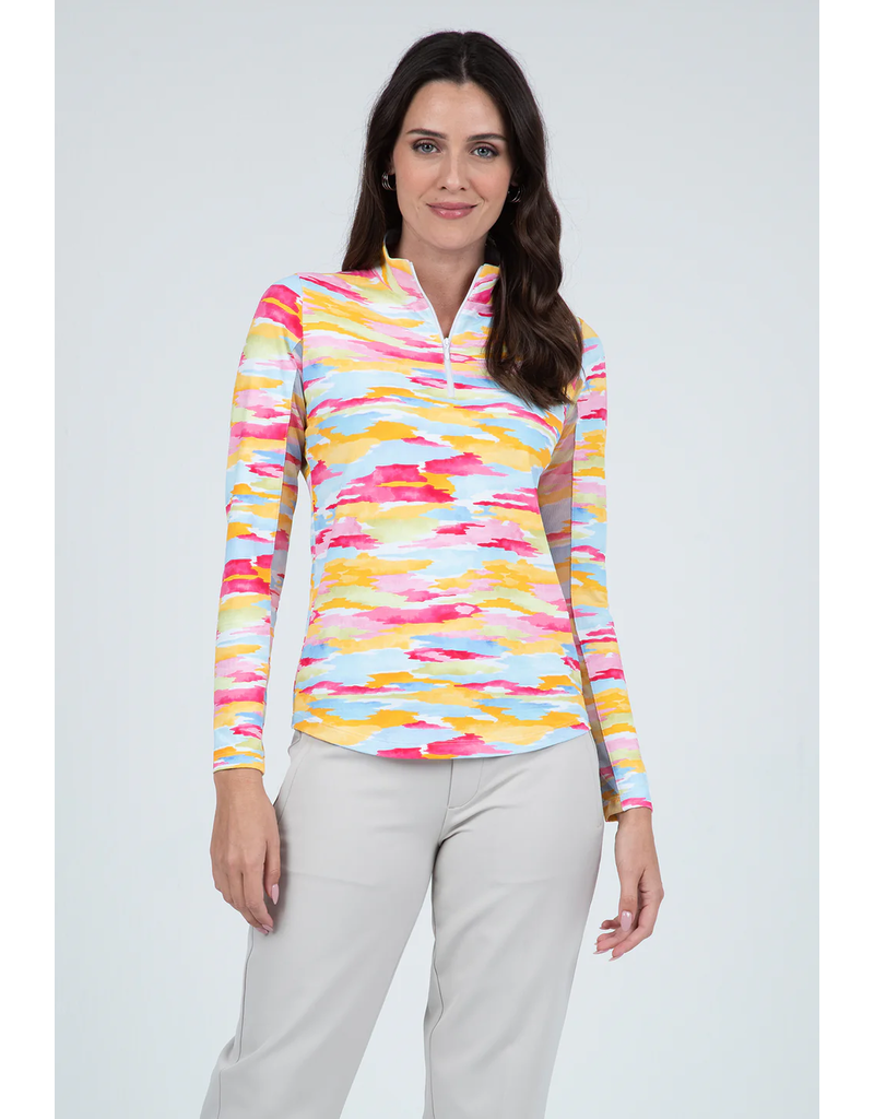 IBKul IBKul Jessie Long Sleeve Mock Watermelon