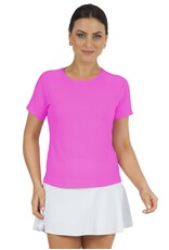IBKul IBKul Solid Short Sleeve Crew Hot Pink