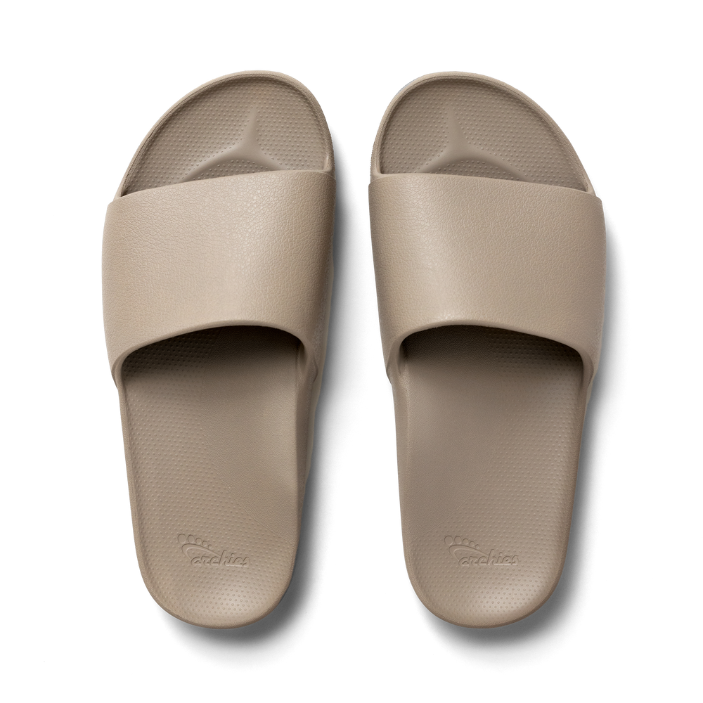 Archies Arch Support Slides - M8/W9 Archies Unisex Arch Support Flip Flops LB3 Tan US:M8/W9 UK:7  main image 2