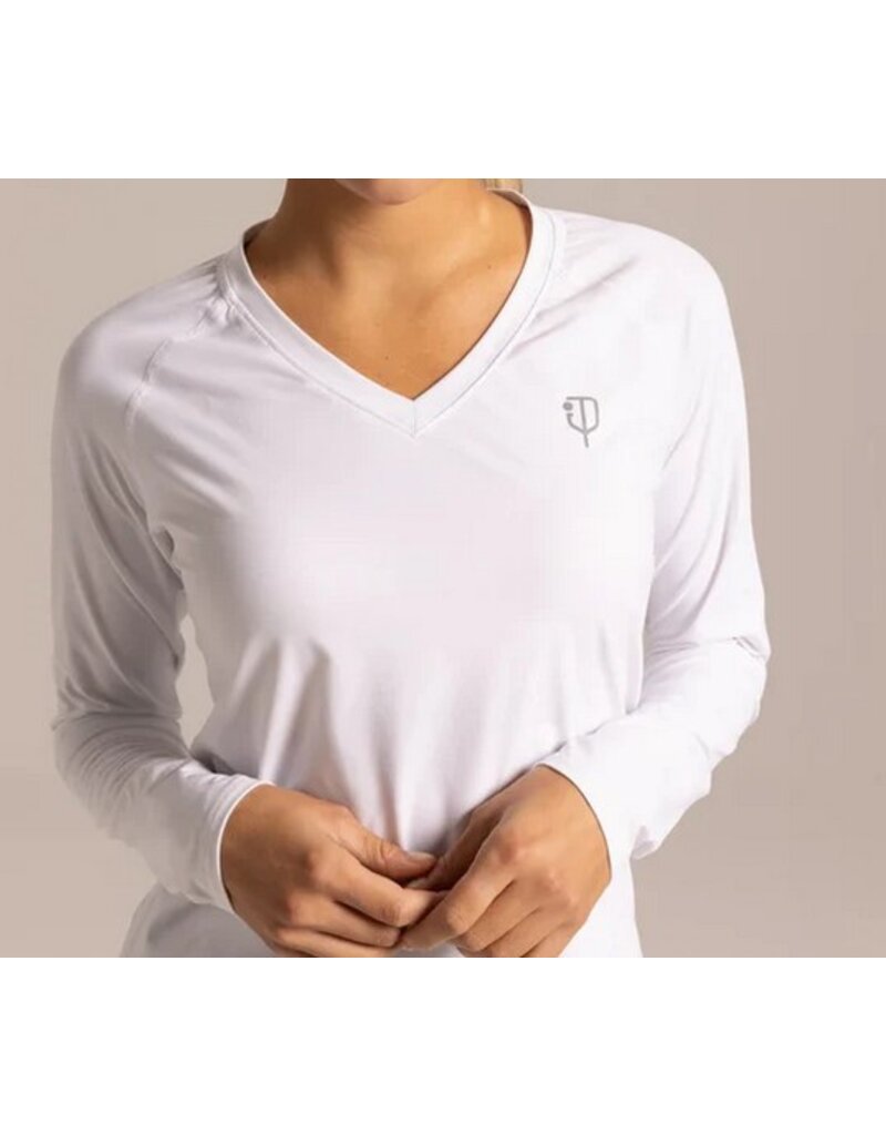 J Pritchard JPritchard Womens Long Sleeve Tee 5.0 Club White