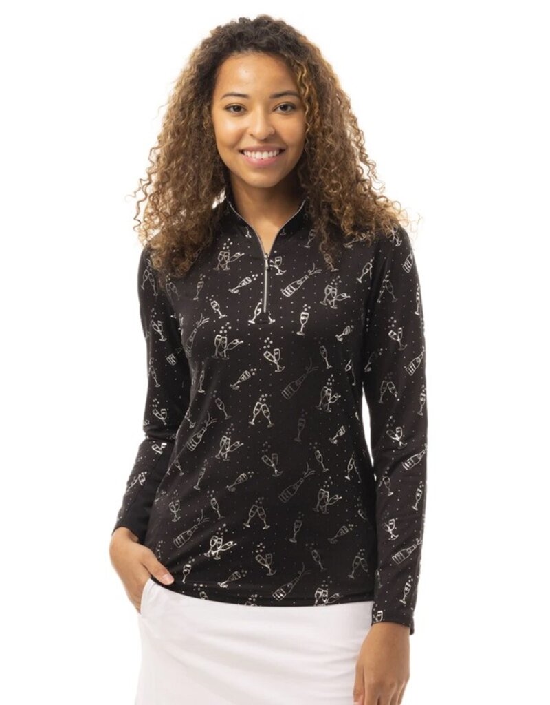San Soleil Solshine Long Sleeve Mock Cheers Blk/Silver