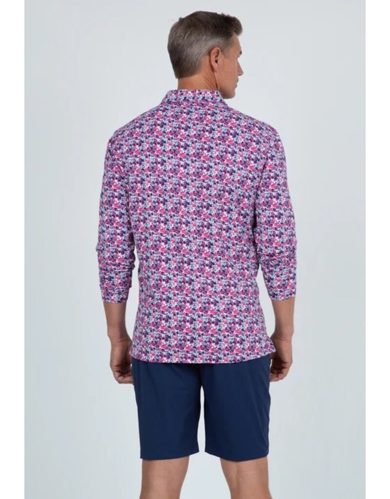 IBKul IBKul Chaos Long Sleeve Polo Watermelon/Ink