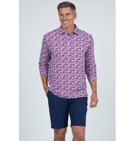 IBKul IBKul Chaos Long Sleeve Polo Watermelon/Ink