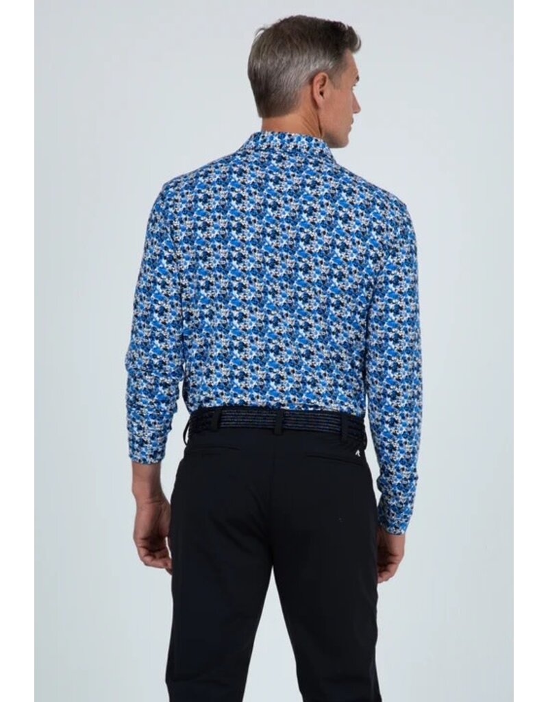 IBKul Ibkul Chaos Long Sleeve Polo Royal/Black