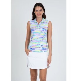 IBKul IBkul Jessie Sleeveless Polo Plum Multi