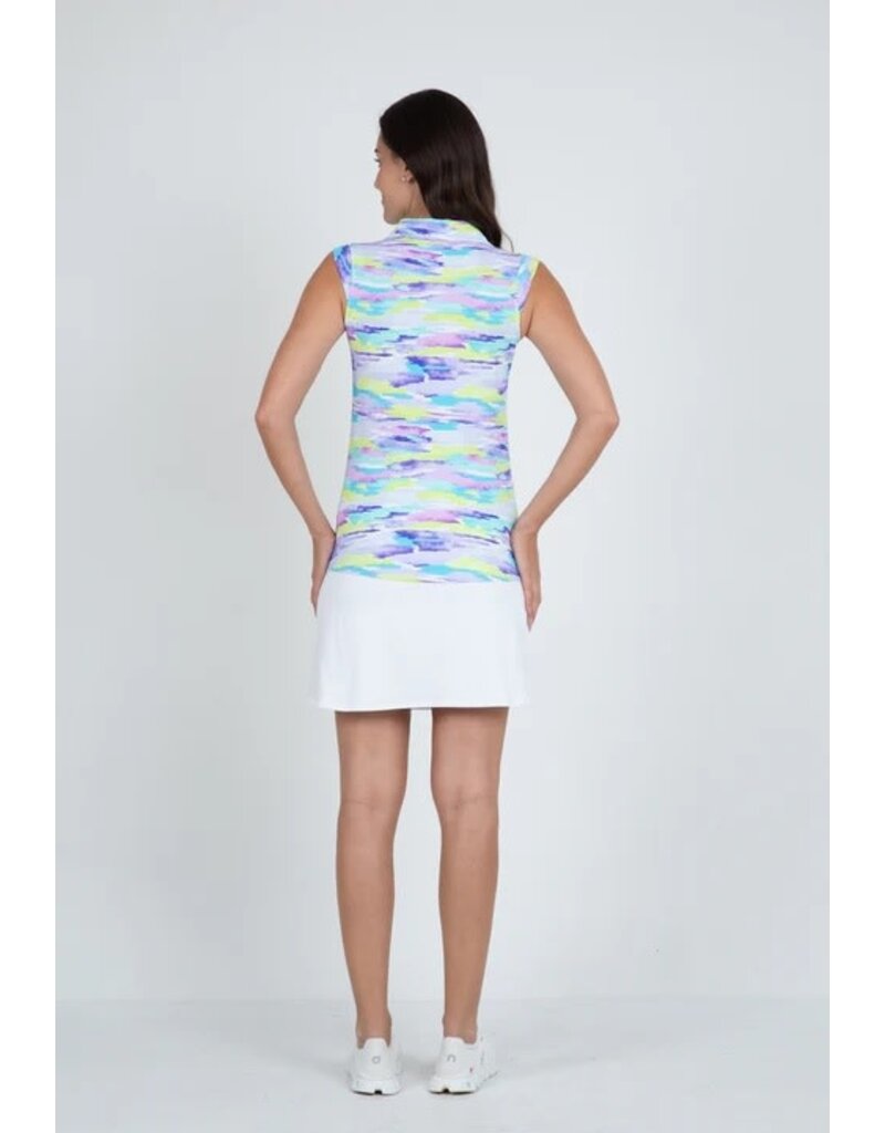 IBKul IBkul Jessie Sleeveless Polo Plum Multi
