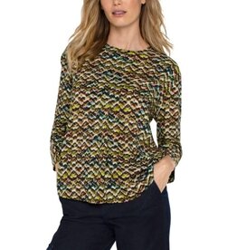 Liverpool Los Angeles Liverpool 3/4 Sleeve Popover Woven Blouse Tourmaline