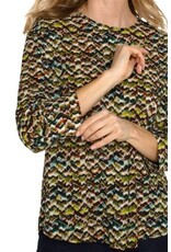 Liverpool Los Angeles Liverpool 3/4 Sleeve Popover Woven Blouse Tourmaline