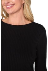Liverpool Los Angeles Liverpool Long Sleeve Boat Neck Knit Top Black