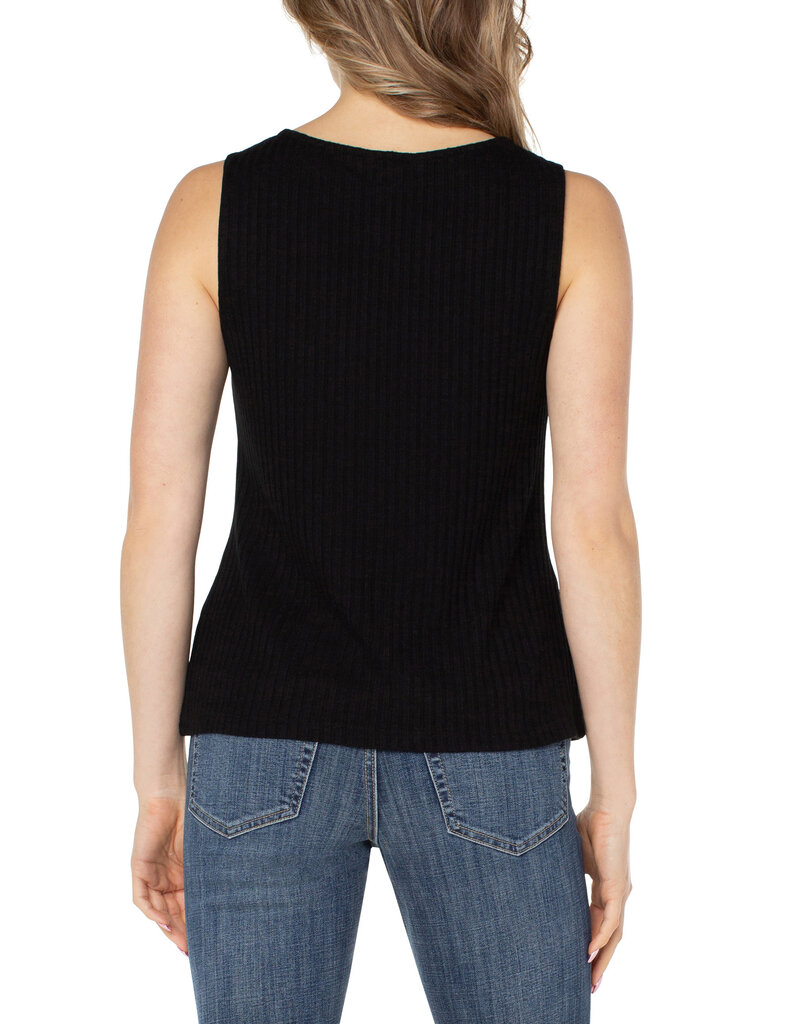 Liverpool Los Angeles Liverpool Sleeveless Boat Neck Rib Top Black