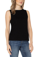 Liverpool Los Angeles Liverpool Sleeveless Boat Neck Rib Top Black