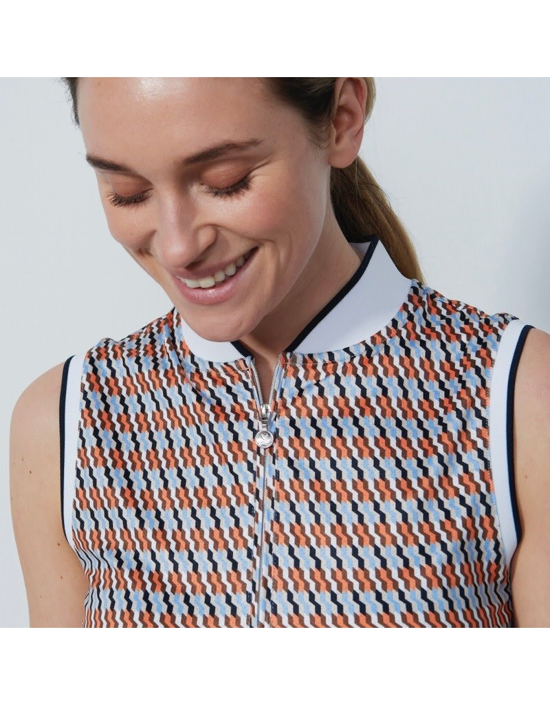 Daily Sports Daily Sports Delta Sleeveless Half Neck Navy Orange