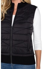 Liverpool Los Angeles Liverpool Sleeveless Quilted Full Zip Sweater Vest