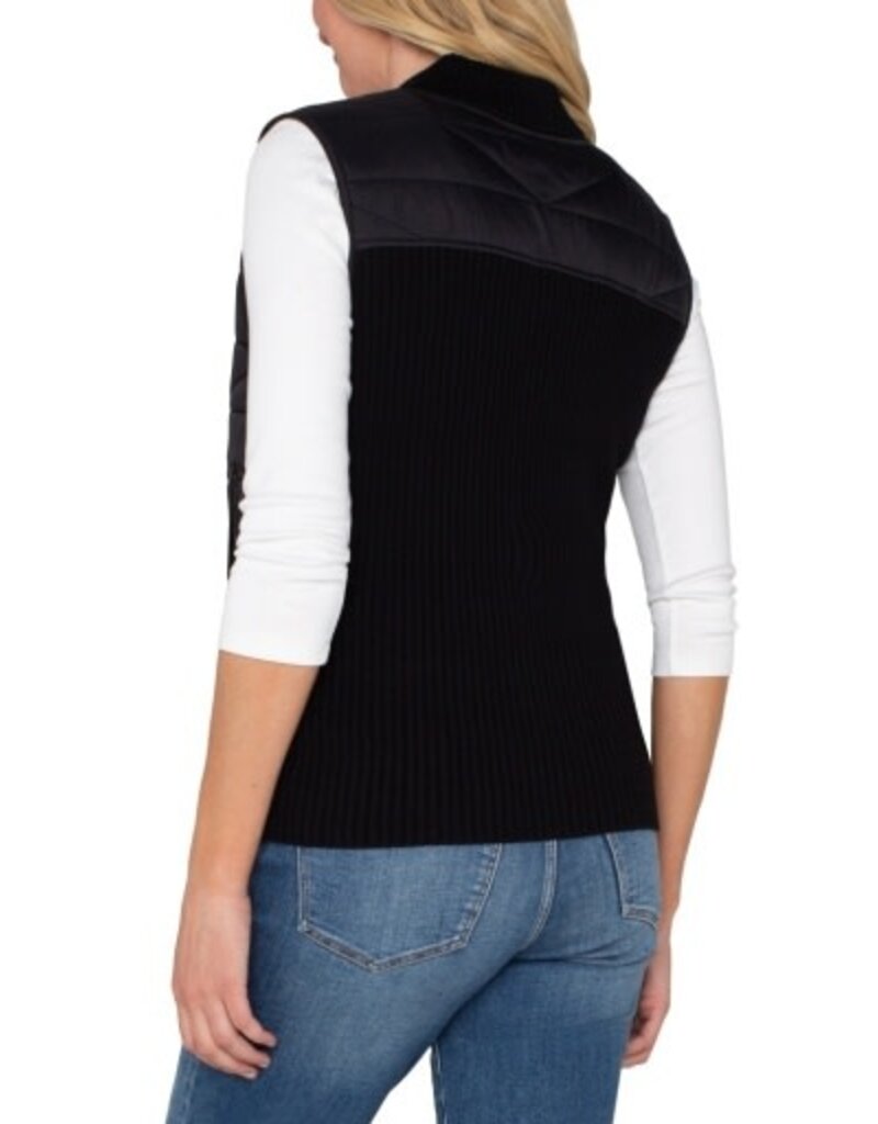 Liverpool Los Angeles Liverpool Sleeveless Quilted Full Zip Sweater Vest