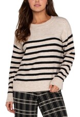 Liverpool Los Angeles Liverpool Long Sleeve Crew Neck Dropped Shoulder Sweater Stripe