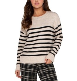 Liverpool Los Angeles Liverpool Long Sleeve Crew Neck Dropped Shoulder Sweater Stripe