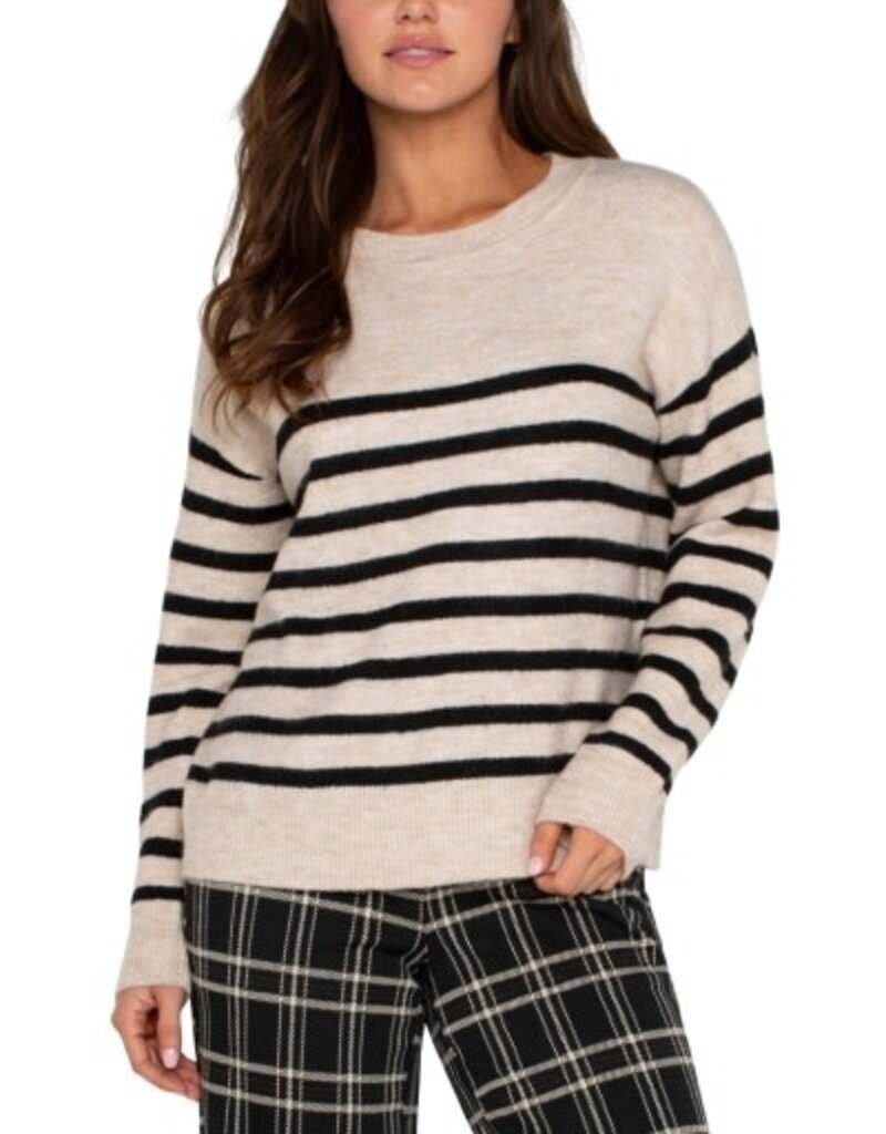 Liverpool Los Angeles Liverpool Long Sleeve Crew Neck Dropped Shoulder Sweater Stripe