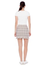 Swing Control Swing Control Coral Plaid Ruffle Techno Skort 16" Brown Coral Blue