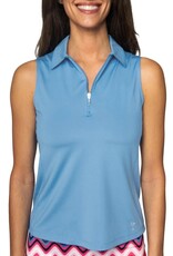Golftini Golftini Sleeveless  Zip Stretch Polo Zoo Blue