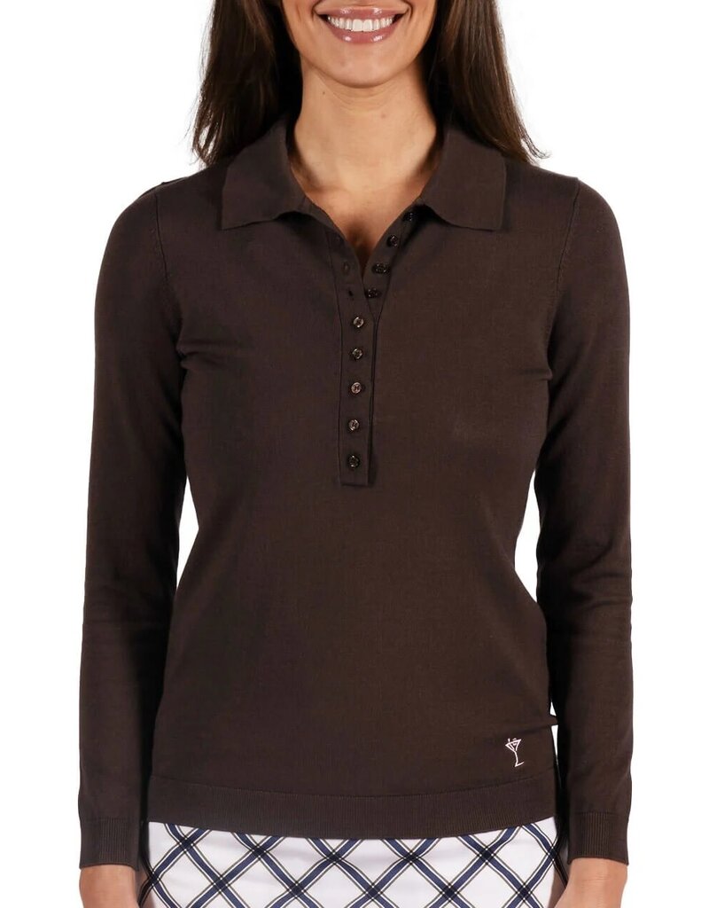 Golftini Golftini Long Sleeve Button Polo Sweater