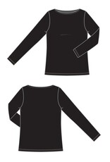Liverpool Los Angeles Liverpool Long Sleeve Boat Neck Knit Top Black