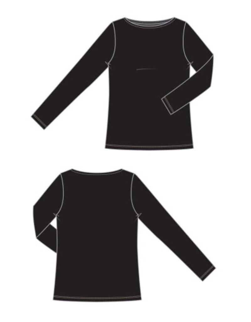 Liverpool Los Angeles Liverpool Long Sleeve Boat Neck Knit Top Black