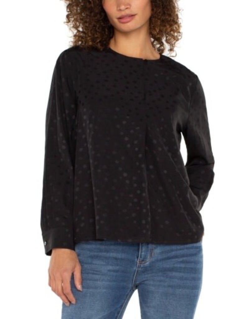 Liverpool Los Angeles Liverpool Long Sleeve Popover Woven Blouse