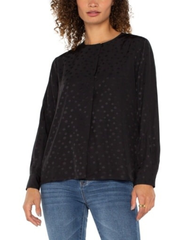 Liverpool Los Angeles Liverpool Long Sleeve Popover Woven Blouse