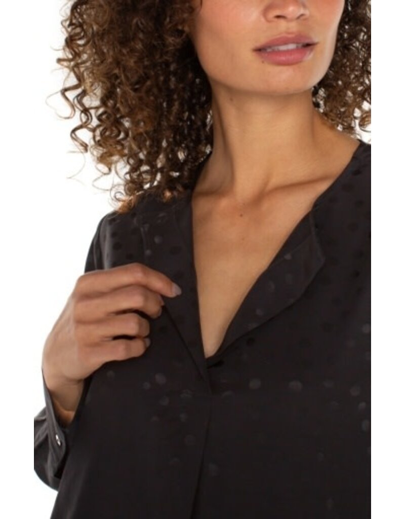 Liverpool Los Angeles Liverpool Long Sleeve Popover Woven Blouse