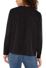 Liverpool Los Angeles Liverpool Long Sleeve Popover Woven Blouse
