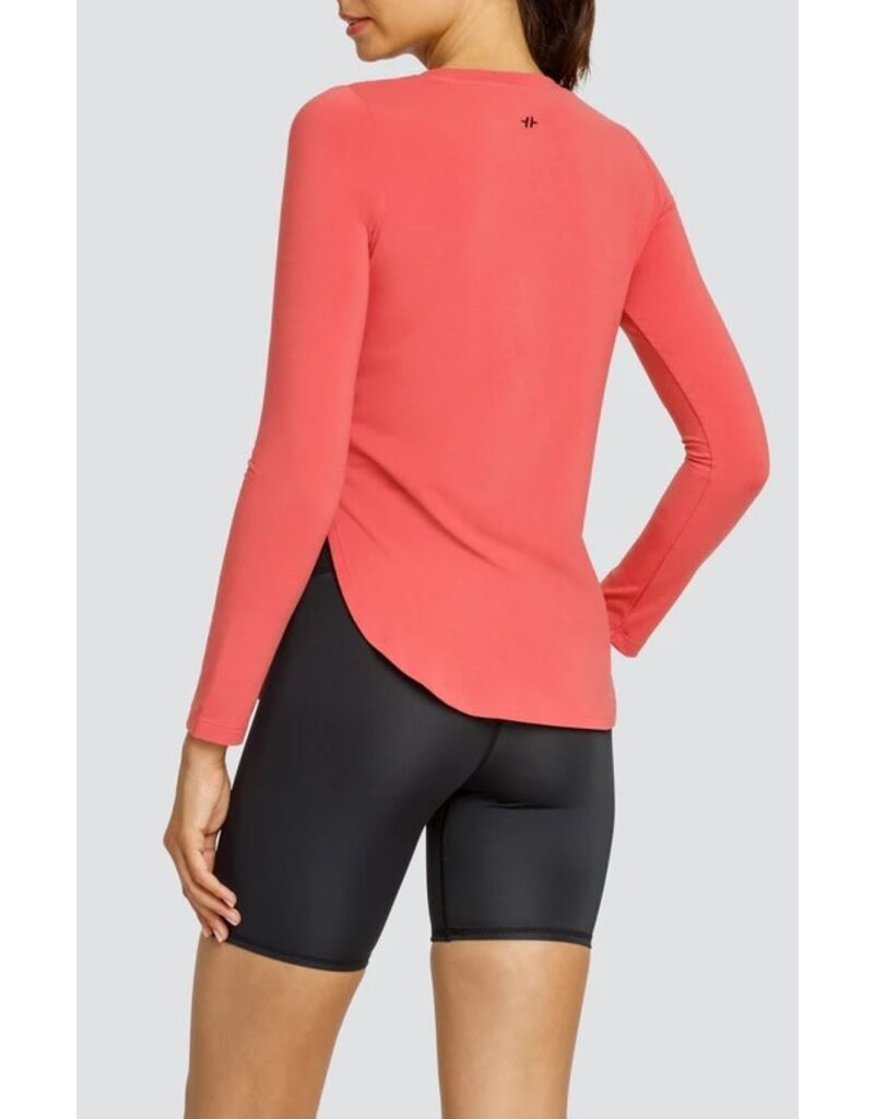 Tail Tennis Tail Panem Long Sleeve Top Curved Hem Cherry Rose