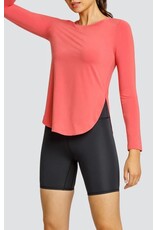 Tail Tennis Tail Panem Long Sleeve Top Curved Hem Cherry Rose