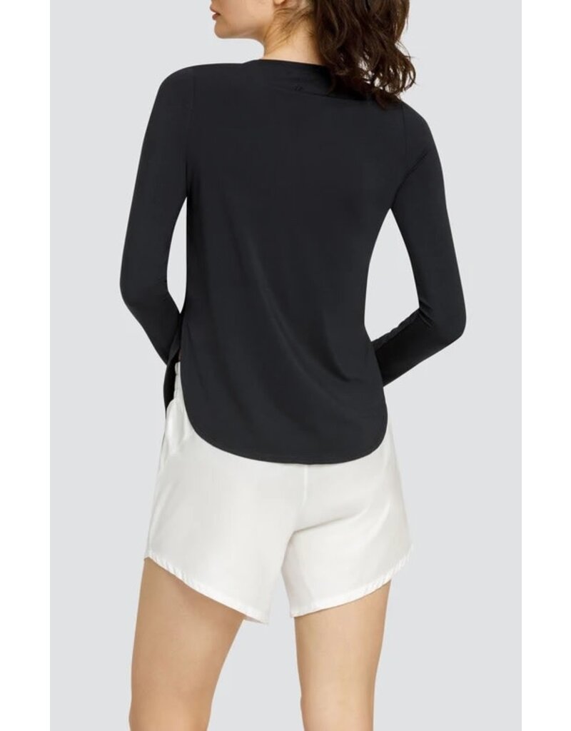 Tail Tennis Tail Panem Long Sleeve Top Curved Hem Onyx