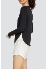 Tail Tennis Tail Panem Long Sleeve Top Curved Hem Onyx