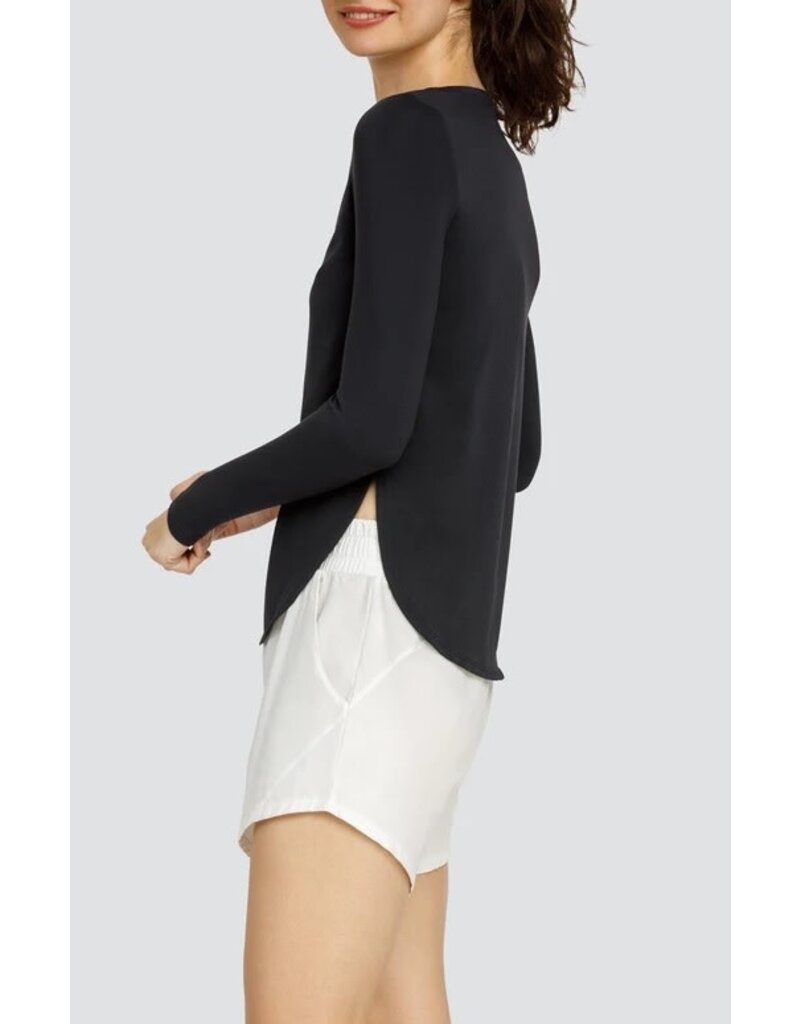 Tail Tennis Tail Panem Long Sleeve Top Curved Hem Onyx