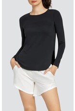 Tail Tennis Tail Panem Long Sleeve Top Curved Hem Onyx