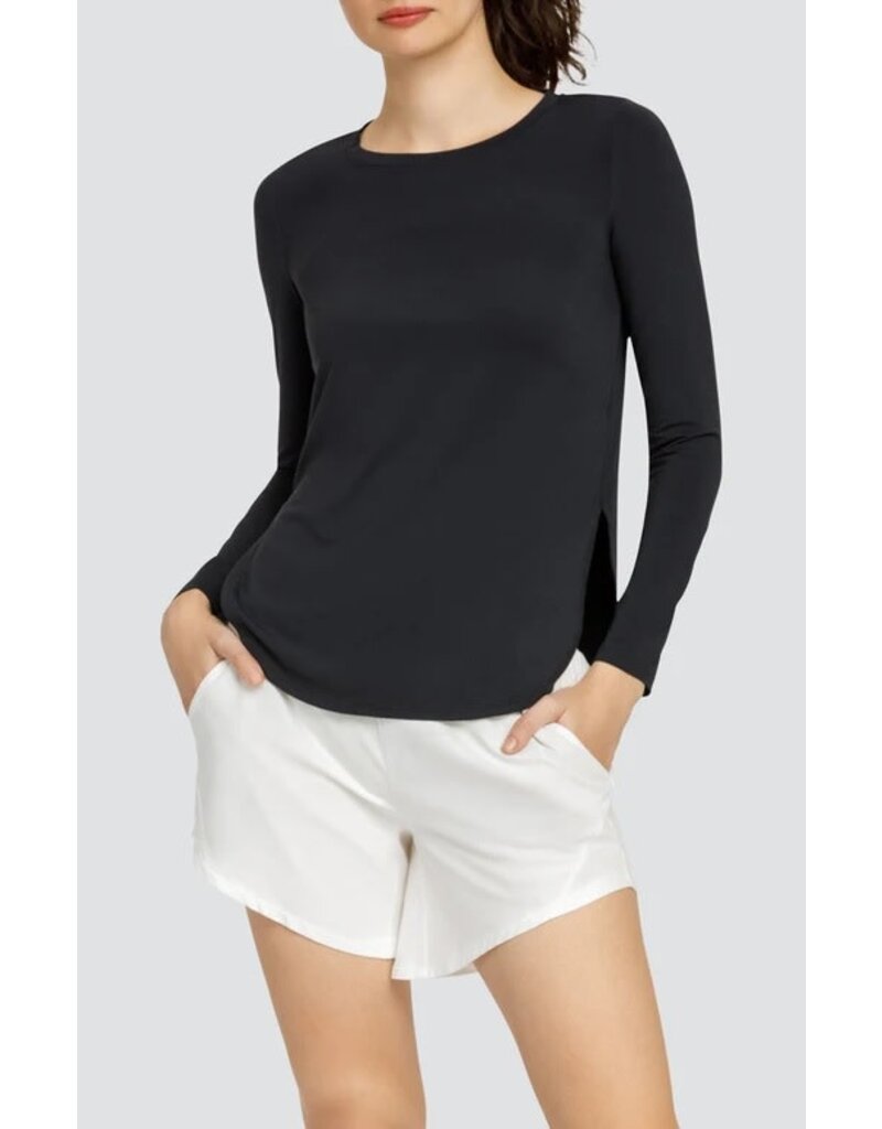 Tail Tennis Tail Panem Long Sleeve Top Curved Hem Onyx