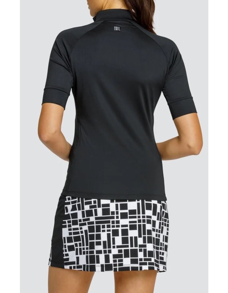 Tail Tail Atley Short Sleeve Funnel Neck Top Onyx