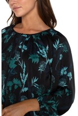 Liverpool Los Angeles Liverpool Long Sleeve Shirred Woven Blouse