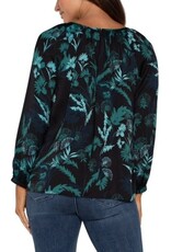 Liverpool Los Angeles Liverpool Long Sleeve Shirred Woven Blouse